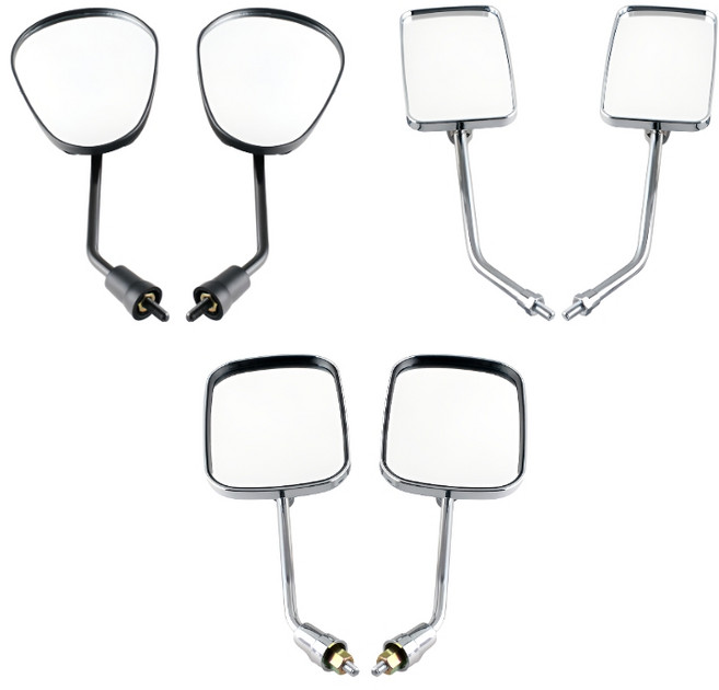 프로라이더스 오토바이 사이드미러 8mm 10mm 백미러 거울 각도조절, 실버사각 중10mm, 1개