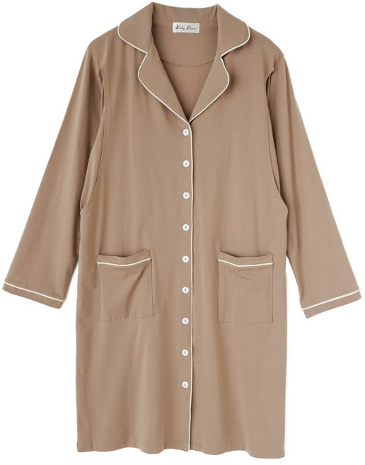 BabyShare 翻領口袋哺乳長袖孕婦裙 哺乳衣