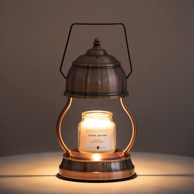 소이캔들 스몰자 90 g 로메안 미니 캔들워머 세트, 01 앤티크 블랙, 03 클린 코튼