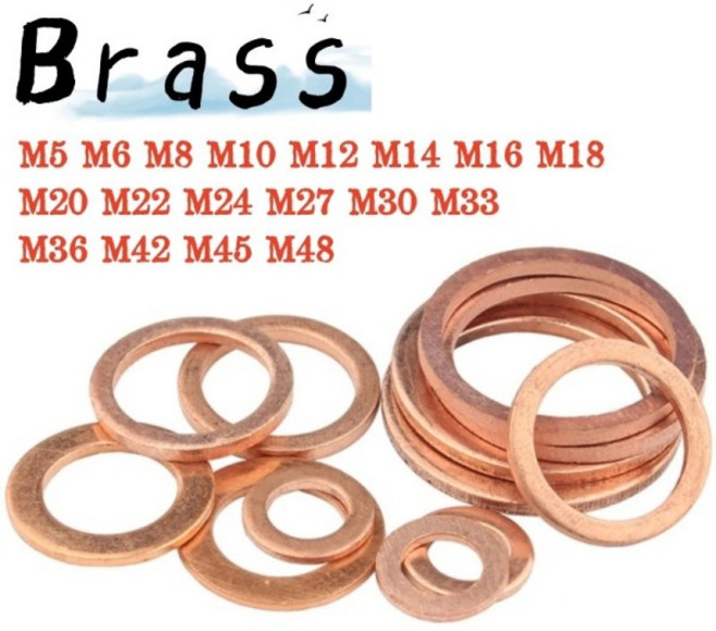 M5 M6 M8 M10 M12 M14 M16 M18 M20 M22 M24 M27 M30 M33 M36 M42 M45 M48 황동 씰링 와셔 플랫 가스켓 보라, 20 M33x42x2-5pcs