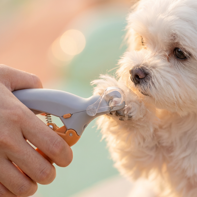 키시크 반려동물 LED 발톱깎이 안전캡 전동 발톱 다듬기, 1개, 믹스화이트