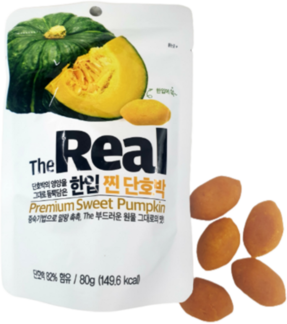 더리얼 한입 찐단호박 80g, 8개