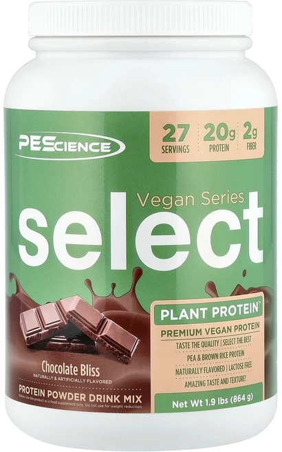 새해 건강을 선물하세요 PEScience Vegan Series Select Plant Protein™ 초콜릿 블리스 864g(1.9lb) 특별관리진행, PEScienceVeganSeriesSelectPlan - 쿠팡