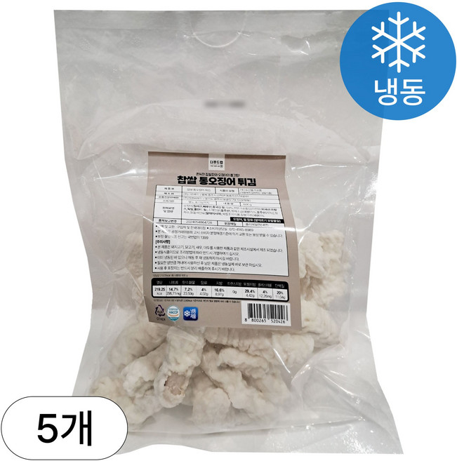 [인생건어물] 찹쌀 통오징어튀김 600g 5봉 밀키트 대용량 업소용, 5개