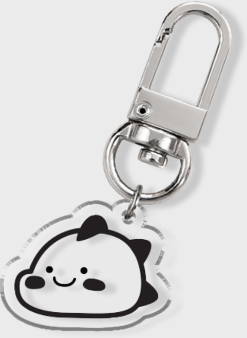 핫티몰 귀여운 호랑이 토끼 곰돌이 공룡 강아지 동물 캐릭터 소녀 얼굴 라인 드로잉 가방 악세사리 아크릴 키링 에어팟 키링 키홀더 커플 우정 열쇠고리, 마로, 1개