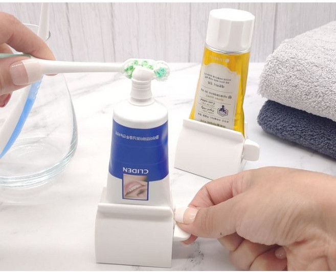 리빙앤팩 스탠드 치약짜개 디스펜서, 1개, 화이트