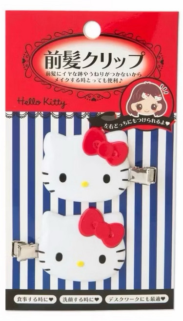 Hello Kitty 前髮夾, 2個, 紅色KITTY