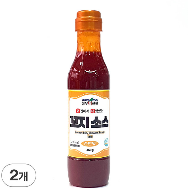청우 더진한 꼬지소스 순한맛, 460g, 2개