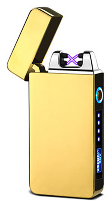 TTN USB 더블아크 라이터03 충전식 선물 고급형, TTNUSB더블아크라이터03-골드, 1개