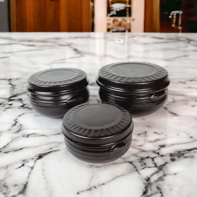 토다원 현관 소금 항아리 미니 옹기 찬통 작은 복 된장 양념 김치 단지, 1호