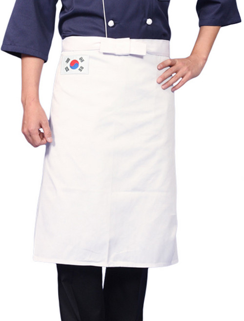 레뷰가운 AE149 태극기허리앞치마 요리학원 감자탕 닭갈비 곱창 호프집 서빙복 앞치마, AE149_검정, 1개
