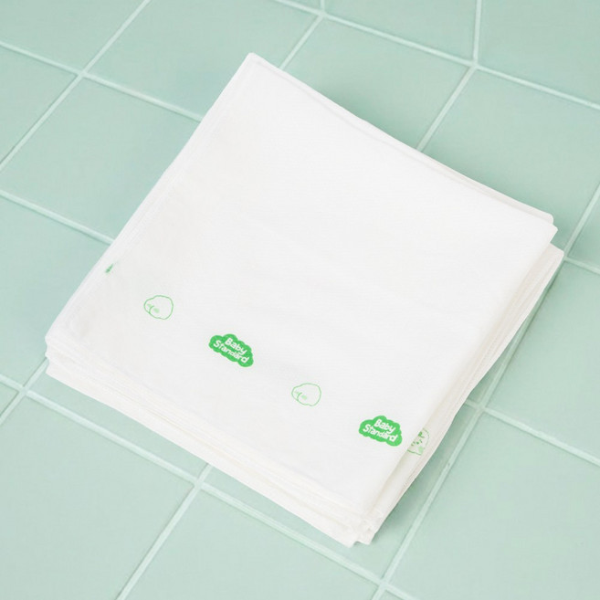 베이비스탠다드 밤부 아기 엉덩이 엠보 손수건 5장 무형광 무표백 가제 손수건