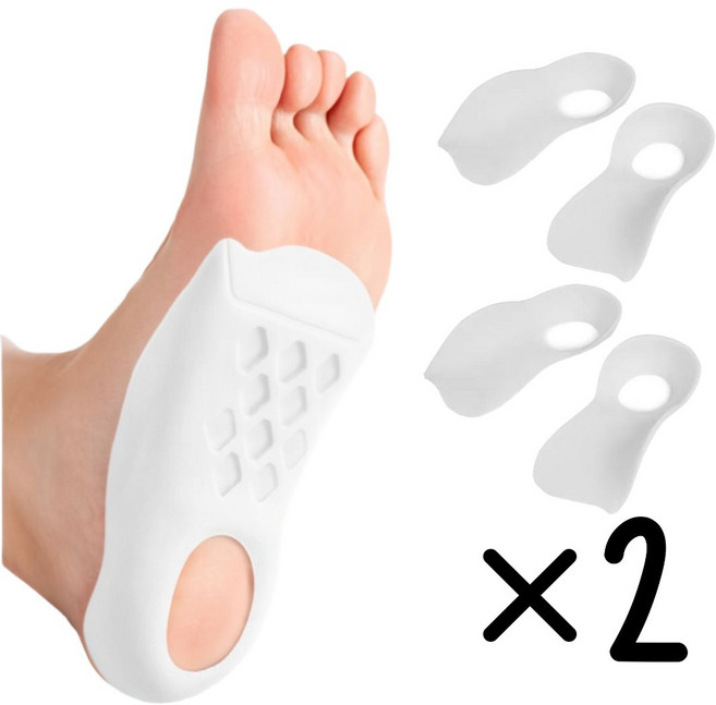 슬러피 오다리깔창 요족형 기능성 아치, 화이트, 2개