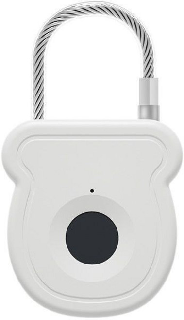 耐用戶外行李箱指紋鎖 不銹鋼門櫥櫃掛鎖 財務銀行抽屜智慧指紋掛鎖, 1個, 白色