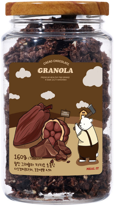 밀잇 청크형 그래놀라 카카오 초콜릿맛, 160g, 1개