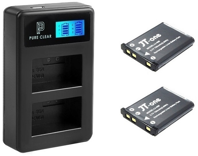 퓨어클리어 후지 NP-45A 2구 LCD 호환충전기1+호환배터리2 충전셋, 1개, 후지 NP-45A 2구 호환충전기1+호환배터리2