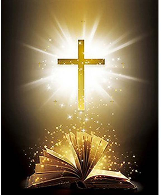 지산 보석십자수 캔버스형 50 x 40 cm DIY 세트, F38 - 아름다운 믿음성경, 1세트