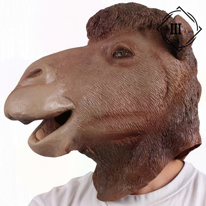 재미있는 동물 낙타 가면 탈 할로윈 파티 연극 분장 소품, 1개, 상세페이지 참조