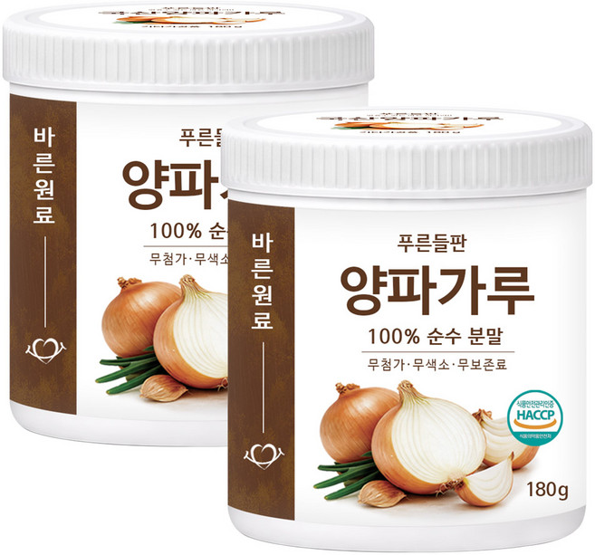 푸른들판 국산 양파 가루 100% 분말 어니언 시즈닝 파우더 HACCP, 180g, 2개