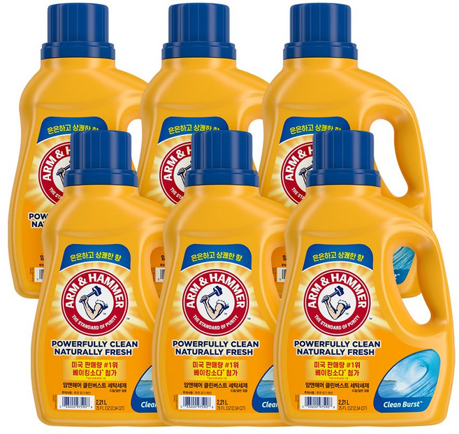 암앤해머 클린버스트 세탁세제, 2.21L, 6개