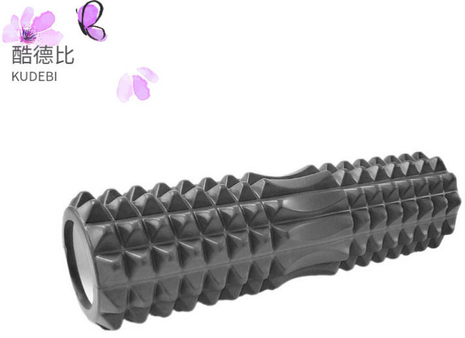 45cm空心瑜伽柱EVA按摩滾軸肌肉放鬆泡沫軸初學者加長狼牙棒滾輪, 1個, 45cm月牙黑色