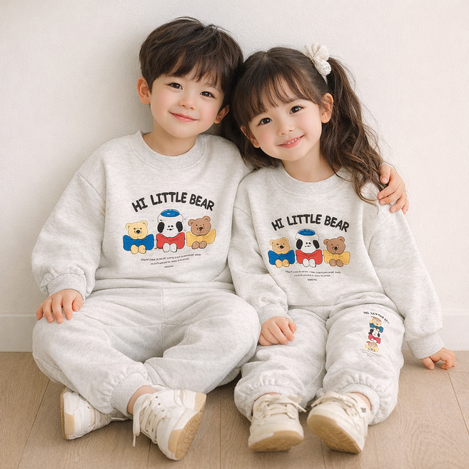 다이루소 봄가을 남아여아 상하복 세트 맨투맨 조거팬츠 등원룩 남매룩