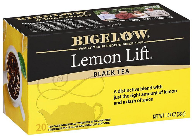 Bigelow Tea Perfectly Mint 홍차 카페인 티백 총 20개 262429, Lemon Lift, 20 Count (Pack of 6)