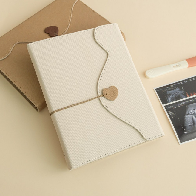 육오빠 각인 초음파앨범 꾸미기 셀프 사진 정리 보관 말띠 뱀띠 아기, 마이러브_크림/호랑이띠 스티커/화이트펜/각인