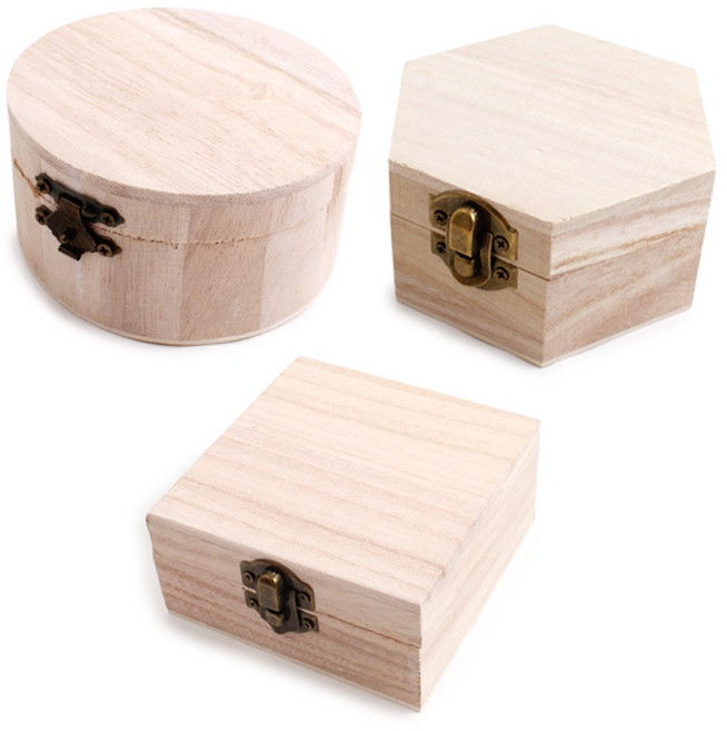 나무보석함 전통 공예 주얼리박스 악세서리 우드 정리함 보석함 꾸미기 만들기, 나무보석함(사각)