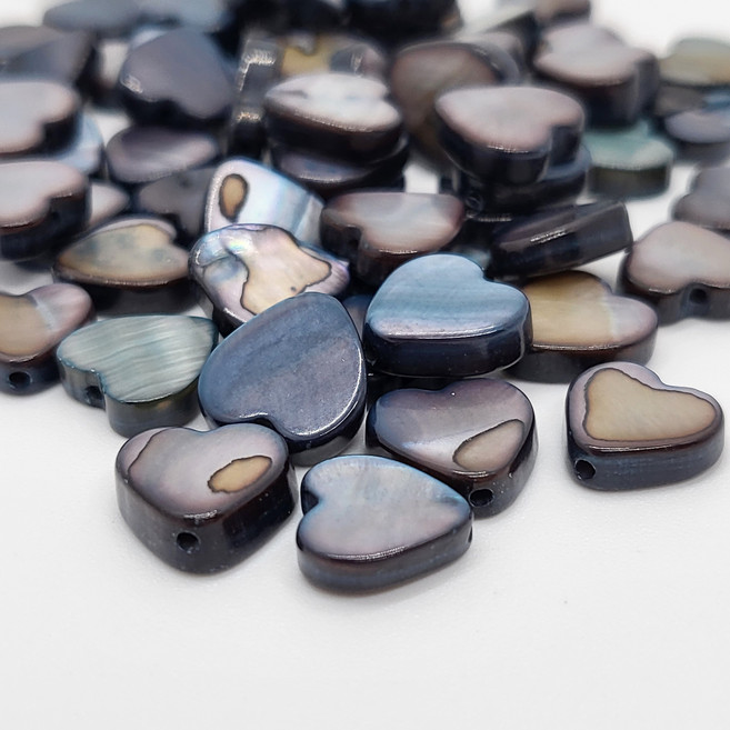 [모크재료방] 하트 자개 8mm, 50개, 네이비