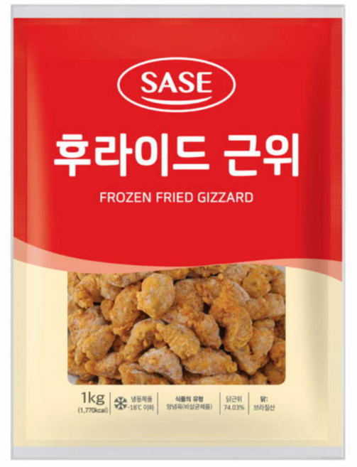대량 냉동 닭똥집튀김 1kg/10개 업소용 벌크 모래집, 1kg, 10개