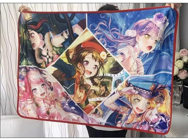 애니메이션 뱅 드림 걸스 밴드 파티 홈 침실 침대 소파 캠핑 여행 사무실 커버 담요, A. 100X70CM, 1. Blanket, 1개