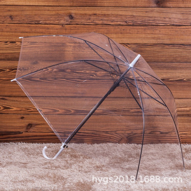 【無品牌】-雨傘現貨創意自動長柄直杆透明兒童傘彩色廣告傘