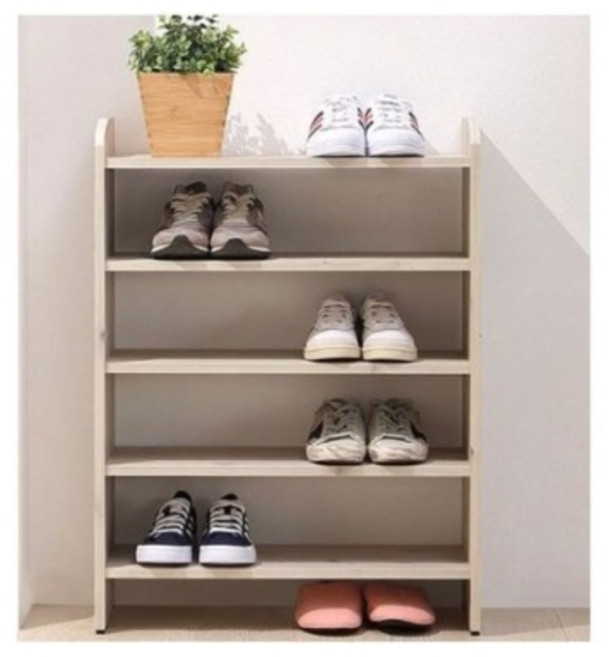 로미엔 칸칸신발장 기본형, 화이트워시, 5단