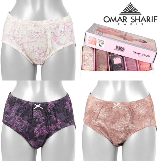 오마샤리프 여성 진색 플라워나염 순면 베이직 맥시5매 요일팬티 7007