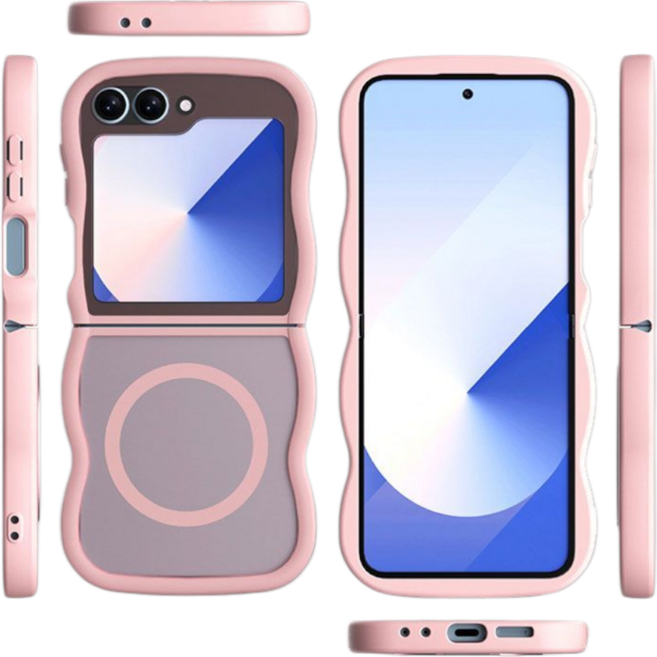 럭스폰 충격 흡수 실리콘 테두리 하드 플립 강력 맥세이프 케이스