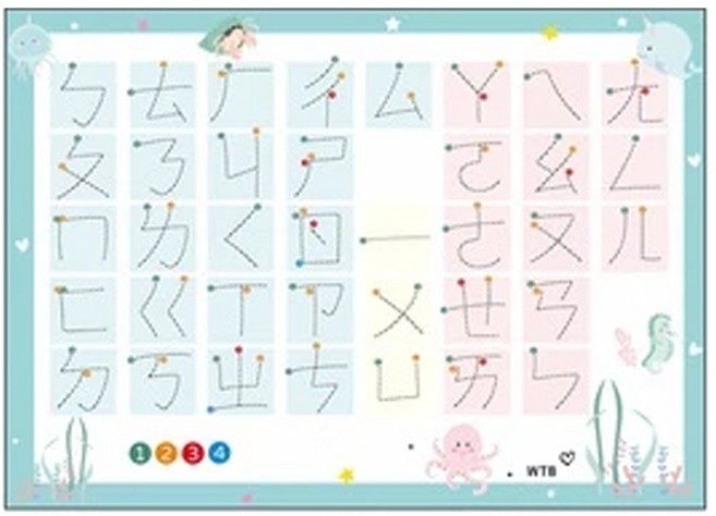 WTB 注音筆順練習磁鐵白板 A3 (30x42cm), 詳見包裝
