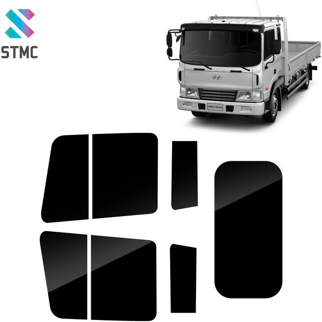 썬팅메카 메가트럭 전용 99%UV차단 화물차 썬팅필름, 03.UV+열차단_35, 01.측후면(분할창)