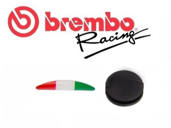 BREMBO RCS總泵橡皮塞&貼紙組 適用RCS總磅14/15/16/17/19 有效防塵 提升愛車個性化風格, 1個, 防塵塞+國旗貼紙(各1個)