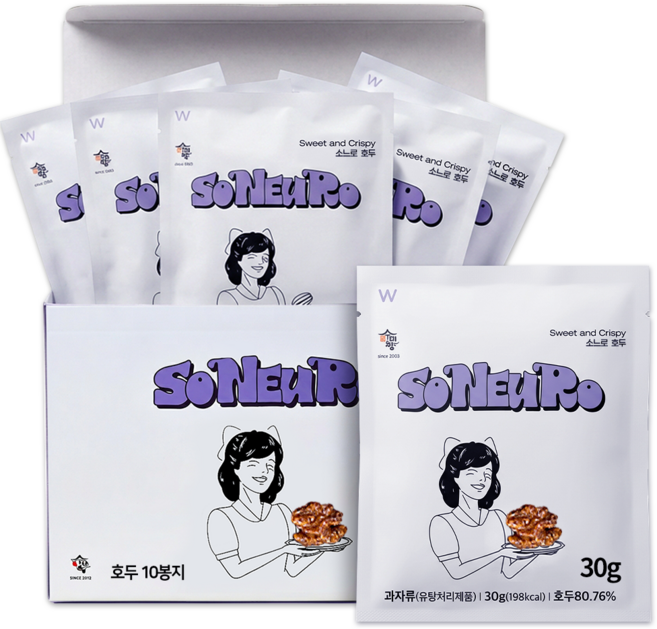 수미향 데일리 호두정과 10봉, 10개, 30g