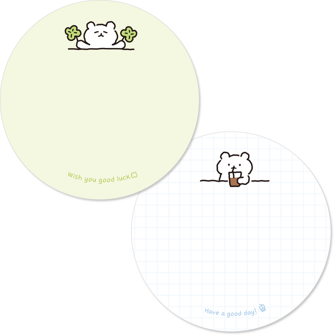 [꼬모멜로소] 아임레이지 2종 원형 메모 스티커, 60개, 01.cheer up (클로버)