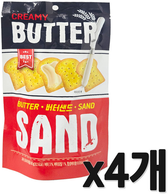 크리미 버터 샌드, 60g, 4개