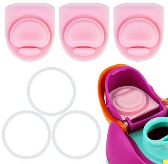 ZONBBEE 6피스 고무 씰 교체 스토퍼 개스킷 Owala Freesip 680.4g24온스 946.4ml32온스 병 상단 입구 캡 인서트 뚜껑 실리콘 부품 액세서리 16/, 3 Complete Seal Set, 3 Pink Set
