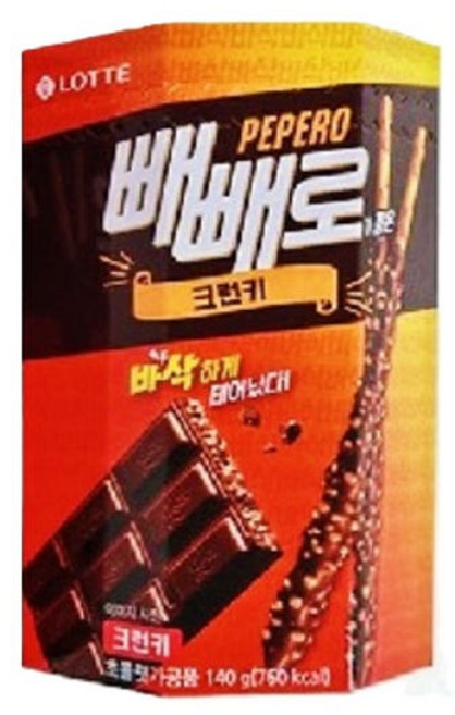 롯데 팔각 대용량 크런키 빼빼로, 35개, 140g