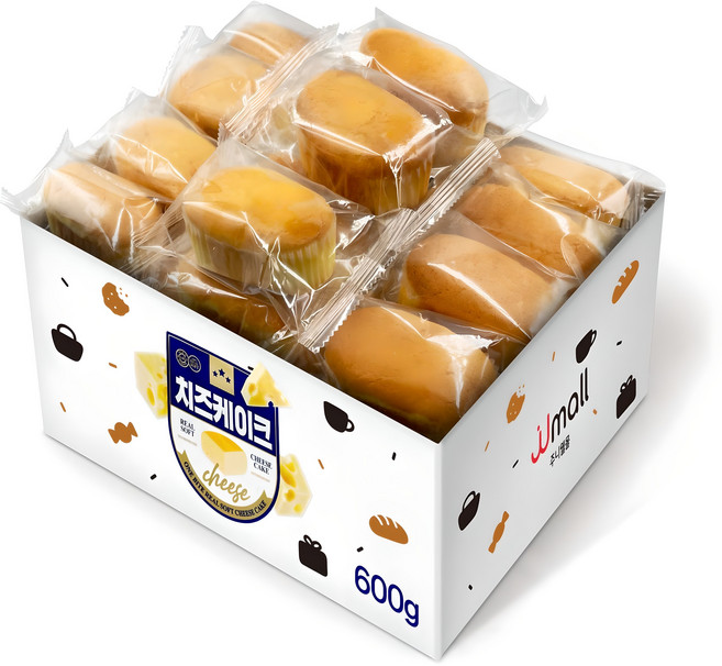 미니 소프트 한입 치즈케이크 빵 개별포장, 1박스, 600g