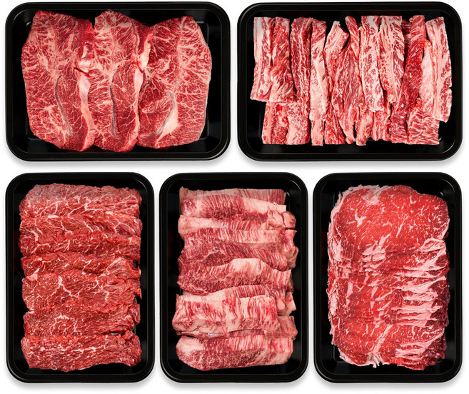 마장동직송 1++ 9번 투뿔 한우 모둠 세트/특수부위 구이용 2종 400g+국거리 200g 총 600g, 1개