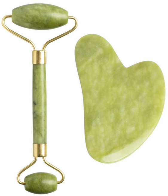 천연옥 경락 페이스 롤러 라운드형 괄사 세트(1209-3), 1세트