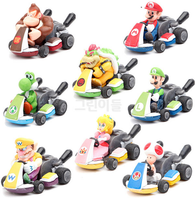 슈퍼마리오 피규어 18종 세트 생일 케이크 장식 루이지 피치 데이지공주 요시 쿠파 동키콩 와리오 인테리어 장식, 1개