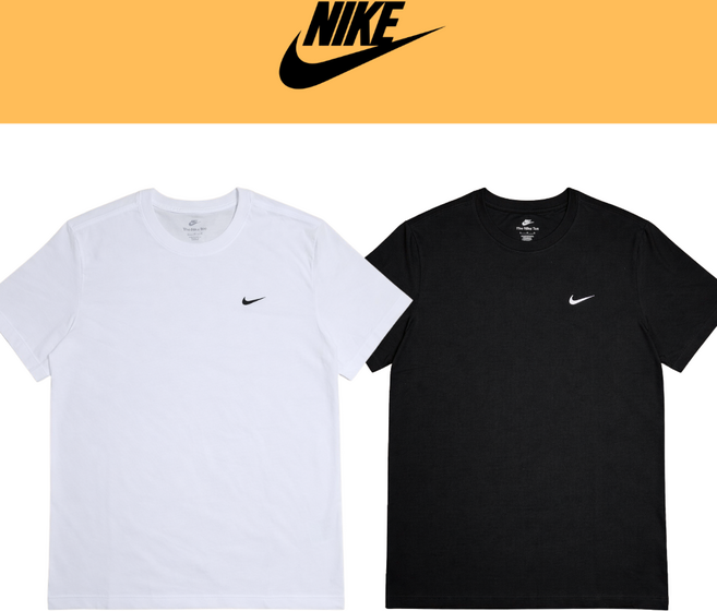 [국내정품] 나이키 남녀공용 스우시 자수 로고 기본 반팔 면티 티셔츠 스포츠웨어 커플티