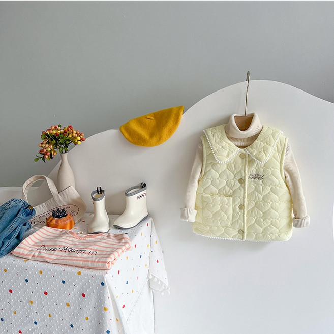 Annie 羽絨棉兒童背心 寶寶女童冬季保暖加厚內外套